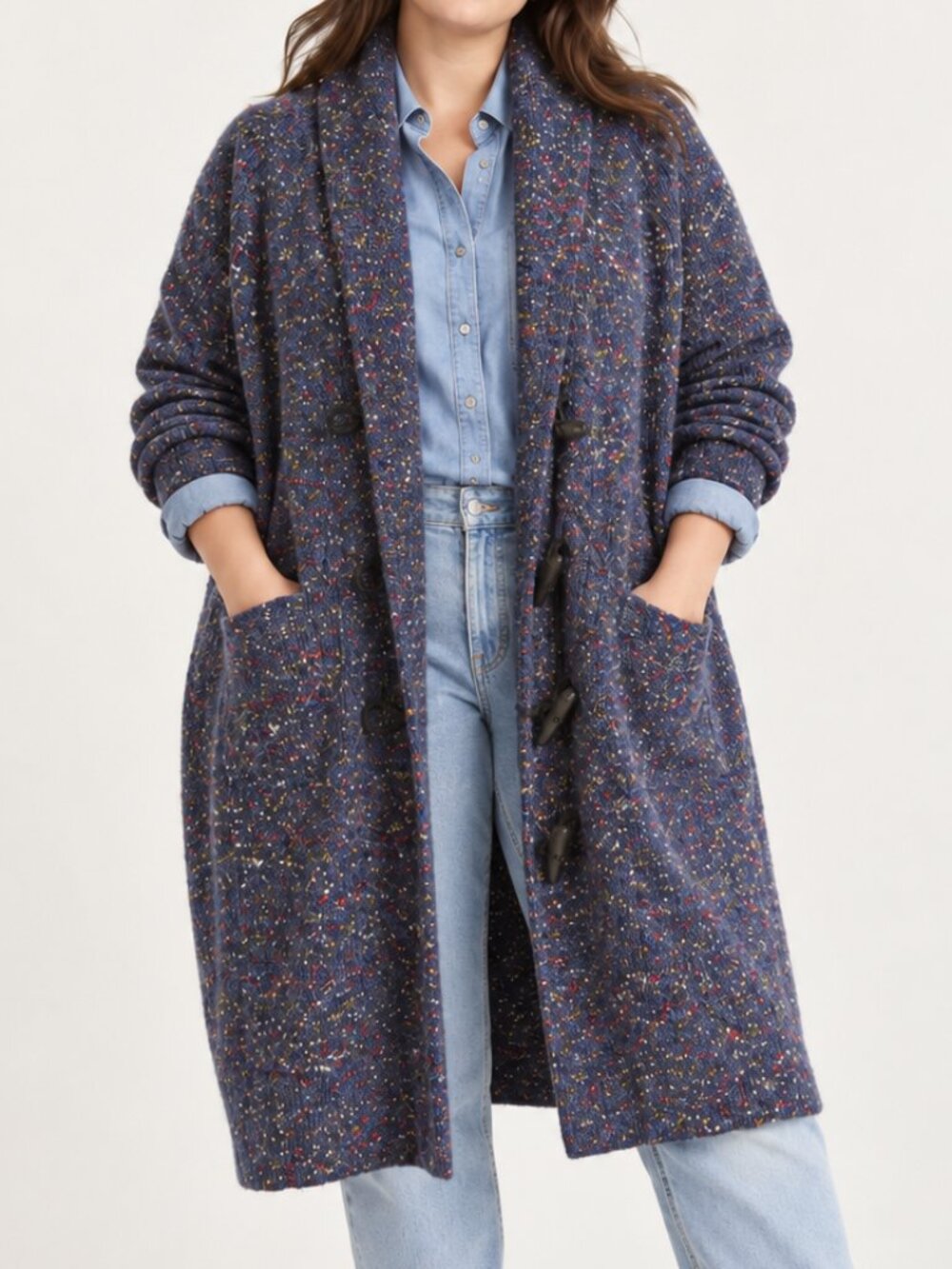 J.Crew Collection Donegal Merino Alpaca Silk Toggle Cardigan Coat XL